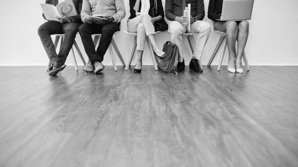 job candidates waiting to be interviewed